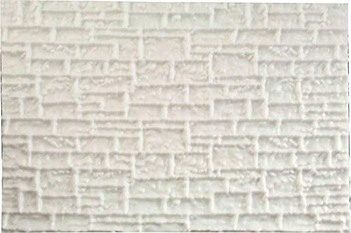 FPC Sugarcraft Moule rectangulaire en silicone pour mur de pierre - En caoutchouc de silicone de qualité alimentaire - Blanc - 180 mm x 120 mm - 1 pièce - Moule artisanal pour pâte à sucre, résine,