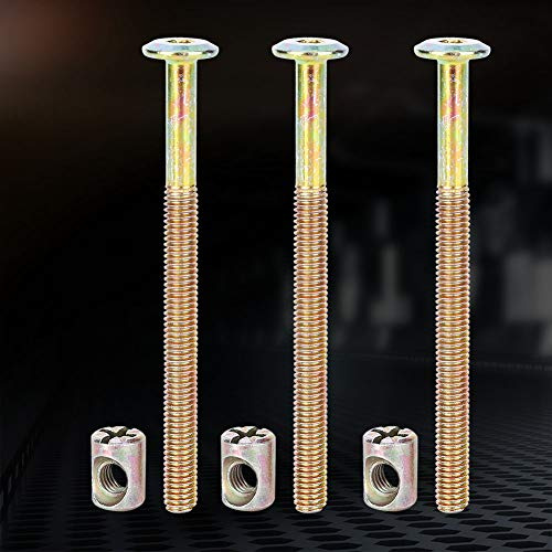 Möbelskruvar, 10 delar, anslutningsbult av galvaniserat kolstål med cylindriska muttrar, M6 40 mm/60 mm/80 mm/90 mm/100 mm (100 mm)