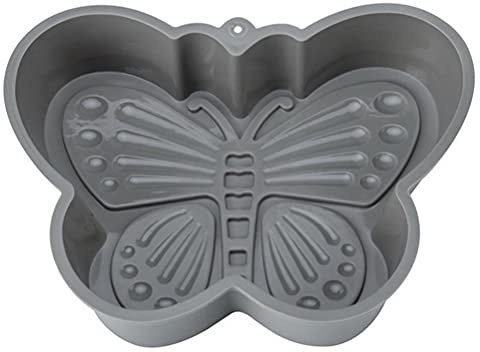 Fencelly 3D-Schmetterlings-Kuchenform, 15,2 x 15,2 x 4 cm, Antihaft-Silikon-Kuchenformen, BPA-frei, Kuchenformen zum Backen von Muffin, Brot, Käsekuchen