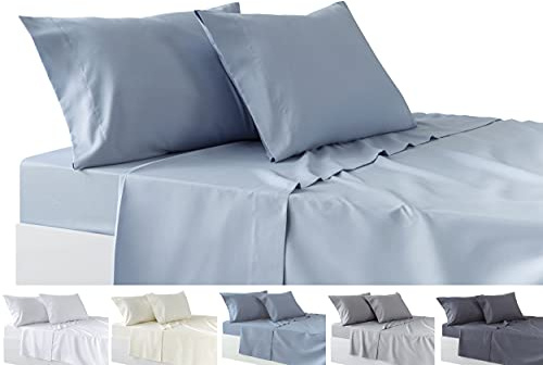 Todocama - Parure de draps 4 pièces - Drap Housse Ajustable - Drap Plat - Deux taies d'oreiller