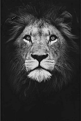 Xiutailtd 1000 pièces de puzzle en bois adulte lion noir et blanc art décoratif image en bois peinture peinture cadeau nouvel an