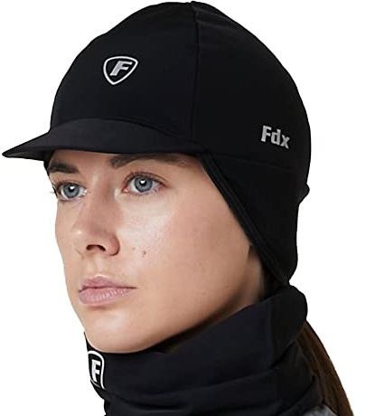 FDX Winter Cycling Cap, Thermal, Windproof, Water Resistant for Men Women Under Helmet Skull Cap, Motorcycle Helmet Liner Cycle Cap for Outdoor Sports, Bicycle Riding, Skiing, Running (Black, L/XL)