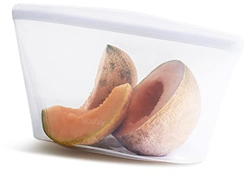 Stasher Silikonbeutel & Bowl Set 4 Stück, Wiederverwendbar, Meal Prep, Klar | Set mit Snack, Sandwich und Bowls für Lunchbox, Reste; Gefrierbeutel, auslaufsicher, Gefrierbeutel. Ideal für die Küche.