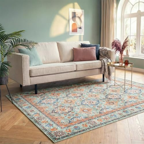 FRAAI | Home & Living Teppich Vintage - Imagine Oriental Grün - Baumwolle, Polyester - Flachgewebe - Vintage, Orientalisch - Esszimmer - Carpet