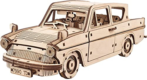 UGEARS Harry Potter Fliegenden Ford Anglia 3D Puzzle Modellbau Holzpuzzle Erwachsene - Holz Auto Modellbausatz Basteln Spielzeug DIY Set mit Federmotor Und Schleudersitze