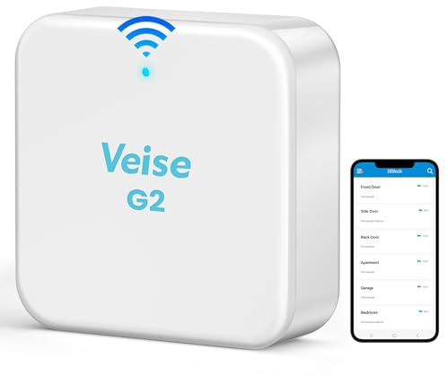 Veise G2 Gateway, Smart Deadbolt Wi-Fi Gateway, Remote Control, Compatible with DD Lock APP and TT Lock APP Remote Control
