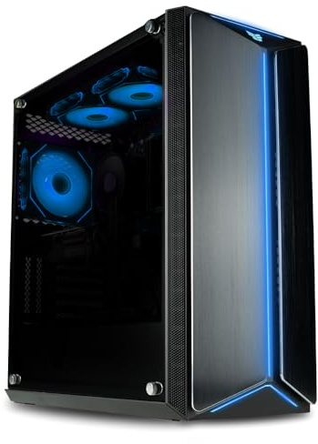 Mantis V2 Gaming Desktop PC (NVIDIA GeForce RTX 4070 Super, AMD Ryzen 7 5700X Prozessor, 32GB DDR4 RAM, 1TB NVMe Gen4 SSD + 3TB HDD, WiFi + BT, Windows 11 Home) - RGB Gamer Computer Tower