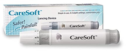 CareSoft Lancing Device - Compatible with CareSens Blood Glucose Monitoring Kit, Lancets and Most (Round/Universal) Diabetic Lancets