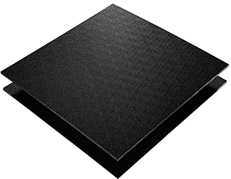 RECYCLING Kunststoffplatten GENARBT | PE-HD REGENERAT | Platte- Zuschnitte SCHWARZ, Verschiedene Formate in Stärken 2-15mm, TOP Qualität, MADE IN GERMANY (49 x 49cm, 15mm)