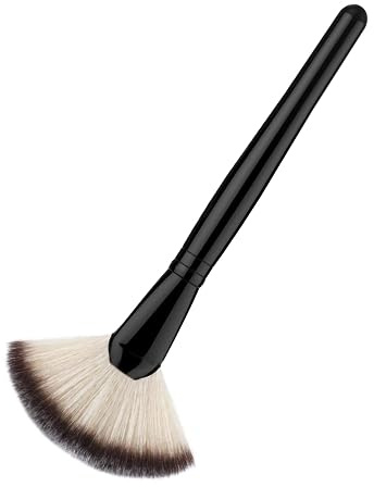 Single Large Facial Fan Brushes Highlighting Make Up Brush Soft Dense Fan-shaped Makeup Brushes Professional Brush for Women Girls Beauty Supplies