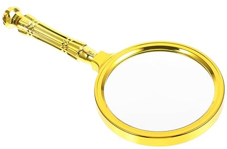 jojofuny Portatile Placcato Oro Mira Reale Detective Portatile Piccoli Strumenti per Bambini Specchio Ingrandimento Tasca Dispositivo Palmare Ingrandimenti Di Vetro