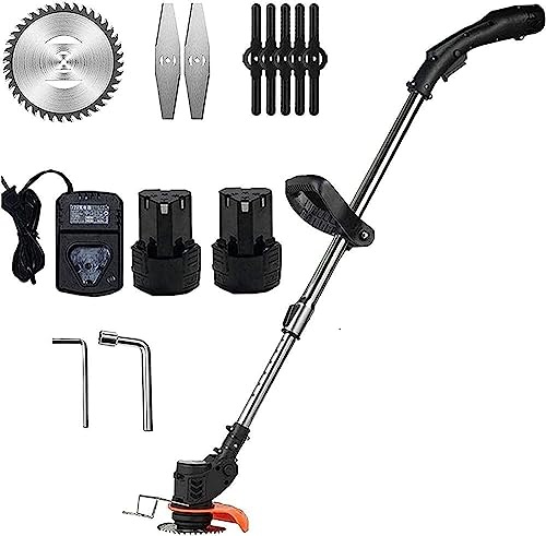 NAKEAH Cordless Battery Electric Lawn Mower Electric Garden Tool Lawn Mower for Lawn And Garden 21V 4500MAH 2 batteries-2 Batteries