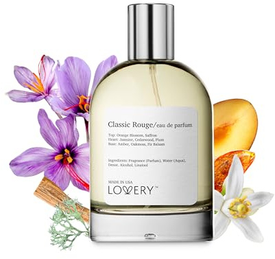 LOVERY Classic Rouge Eau de Parfum Inspired by B.accarat R.ouge 540, Long Lasting Perfume for Women & Men, Clean Fragrance Perfume Spray, 100ml Perfumes for Women, Birthday Gifts - USA
