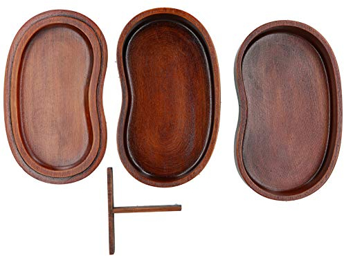 Gavigain Fiambrera de Madera Caja Bento Caja Japonesa de Almacenaje Caja de Sushi Japonesa de Doble Capa Reutilizable de Madera para Uso Doméstico
