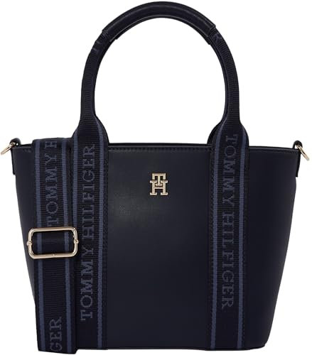 Tommy Hilfiger Damen Tote Bag Tasche Mini Logotape Klein, Blau (Space Blue), Einheitsgröße