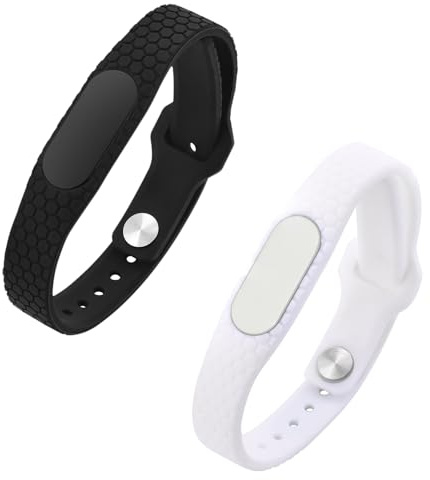 Flongo Silikon Armband für Männer Frauen: 2pcs Schwarz und Weiß Sport Armband Gravur Edelstahl ID Armreif Personalisierte Verstellbare Kinder Mädchen Jungen Männer Frauen Unisex Gummi Armkette Paar