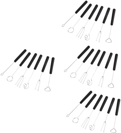 Amosfun 4 Sets Metal Party Forks Dessert Dipping Forks Set Chocolate Dipping Tools for DIY Reusable Stainless Steel