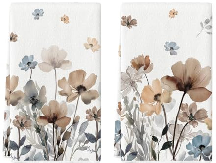 Artoid Mode Muster Geometrische Wilde Blumen Frühling Küchentücher Geschirrtücher, 42x65 cm Sommer Saisonale Dekoration Polyester Handtücher 2er Set