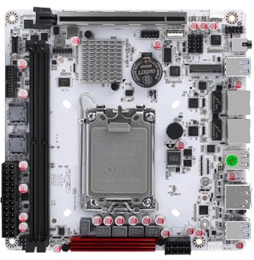 SJRC Q670 LGA 1700 Carte mère NAS 8 baies, 8 cartes mères SATA3.0 Mini ITX, 3 x M.2 NVMe PCIe4.0 x4, i226-LM 2.5GbE LAN Board DDR5 avec PCIe5.0 x16, barebone sans RAM/SSD (avec câbles)