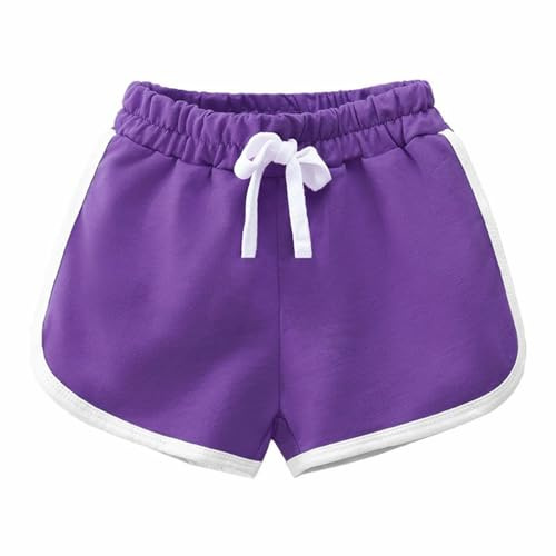 YAQUEKOU Short court pour fille et garçon - Short de sport en coton - Short pour enfants - Short court pour adolescent et fille - Short de cyclisme d'été pour la gym - 2 à 15 ans