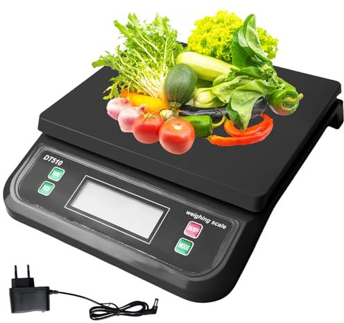 Báscula digital de 30 kg, báscula de cocina digital, báscula de cocina en incrementos de 1 g, báscula digital con pantalla LCD y función de tara, báscula de alimentos para tiendas, cocinas, hogar