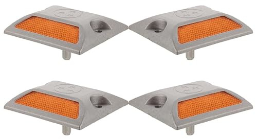 Ciieeo Tacchetti Riflettenti Stradali 4 Pezzi 3.66X3.66X2.17In Segnaletica Di Sicurezza Notturna Per Delimitazione Strade E Prevenzione Incidenti Esterna Resistente
