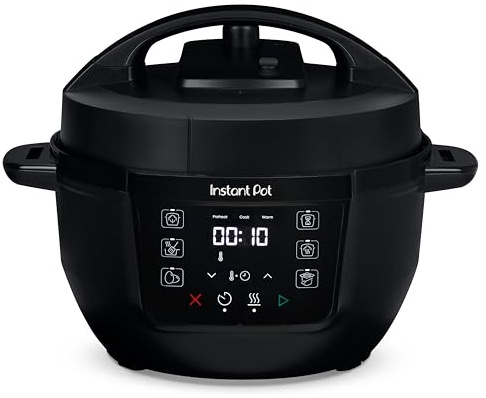 Instant Pot Multicuiseur, 3,8 L, cuiseur intelligent 7 en 1 - Autocuiseur, mijoteuse, cuiseur à riz, sauteuse, yaourtière, cuiseur vapeur et réchauffeur d'aliments - Noir