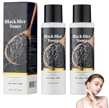 Black Rice Facial Toner, Schwarzer Reis Gesichtstoner 2 Stück je 130ml feuchtigkeitsspendend beruhigend für glatte frische Haut ideal für alle Hauttypen