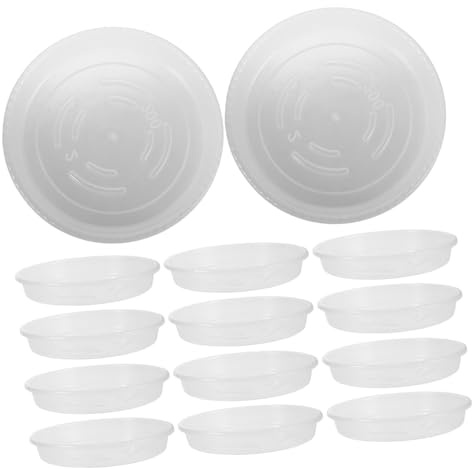 HEMOTON 15pièces Plateau à Soucoupe Transparent pour Plantes Bac Récupérateur Eau pour Pots De Fleurs Support De Jardinière Rond pour Intérieur Et Extérieur