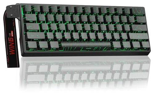 AULA WIN60 HE Mechanical Gaming Keyboard Wired,Hall Effect Magnetic Switches,Adjustable Actuation Rapid Trigger,8K Polling Rate,RGB Backlight,Side Printed,60% Percent Keyboard for Mac/Win (Black)