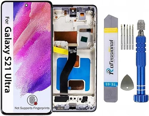 It'Go Full INCELL Display für Samsung S21 Ultra G998 LCD Bildschirm Ersatz Touchscreen mit Werkzeug Schwarz mit Rahmen Hohe Qualität