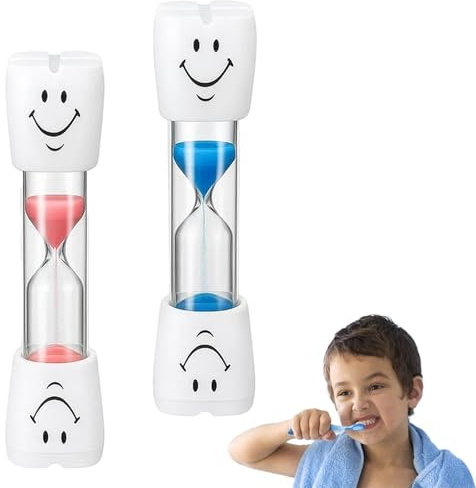 2 Pcs Sabliers Souriants pour Enfants,Sabliers Minuterie,Sabliers Souriants De 3 Minutes pour Enfants,Sablier Brossage Dents Enfant,Sablier 3 Minutes,Sablier Enfant,pour Jeux,Cuisine, Exercice,Etude