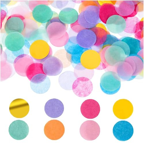 Yuannee Konfetti Bunt,6000 PCS 2.5cm Confetti Deko Groß Mehrfarbig Runde Streudeko Glitzer Bunt Groß Streudeko Geburtstag Pastell für Luftballons Geschenkbox Dekoration 60G
