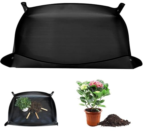 BUKYCAT Tapis de Rempotage de Plantes 150x100 cm, Tapis de Jardinage Imperméable, Tapis de Parc pour Cochon d'Inde, Tapis de Plantation de Jardinage Noir pour Repiquage,Rempotage,Succulentes