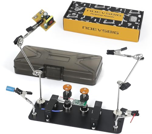 Troisième main de soudage avec double pince, station de soudage magnétique, bras articulés réglables, base lourde antidérapante magnétique, support PCB pour électronique et bricolage