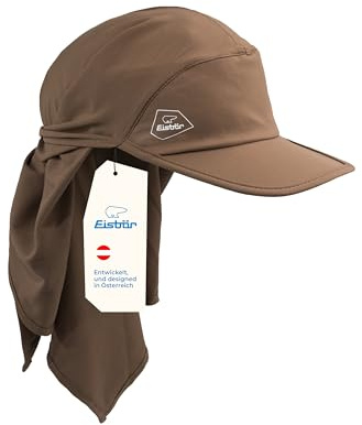 Eisbär Cap Herren und Damen Strato Braun - Kappe kühlend atmungsaktiv Basecap feuchtigkeitsabführend schnelltrocknend - Laufkappe zum Laufen Radfahren für Sport und Outdoor im Sommer