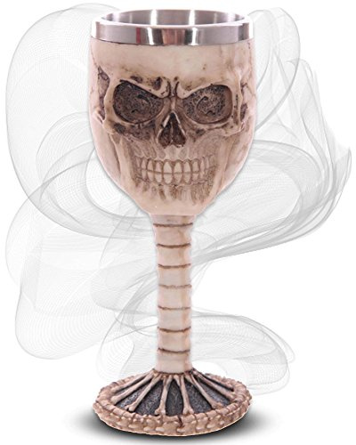 mtb more energy Kelch ''Cocktail Skull'' - Totenkopf auf Wirbelsäule - Deko Horror Fantasy