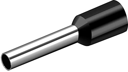 Heschen 1000PCS Cord End Terminals E2512, AWG 14 (2.5mm²) Insulated Wire Ferrules, Copper Crimp Connectors for Electrical Wiring Vinyl Insulated (Black)