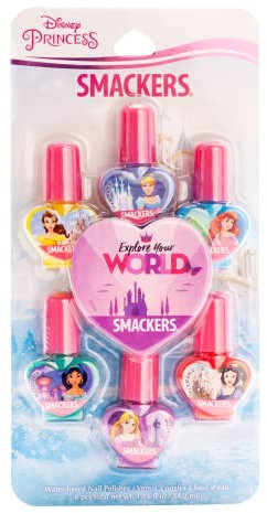 Lip Smacker Disney Nail Collection, Princess Nail Polish, Set of 6 Water-Based Polishes