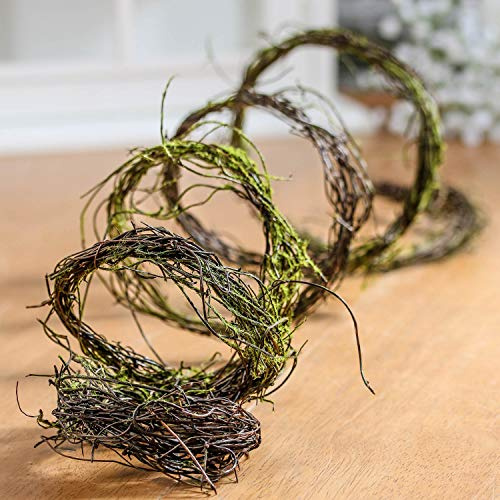 6 Feet of Natural Moss Covered Grapevine Twig Garland for Hanging, Crafting and Decorating
