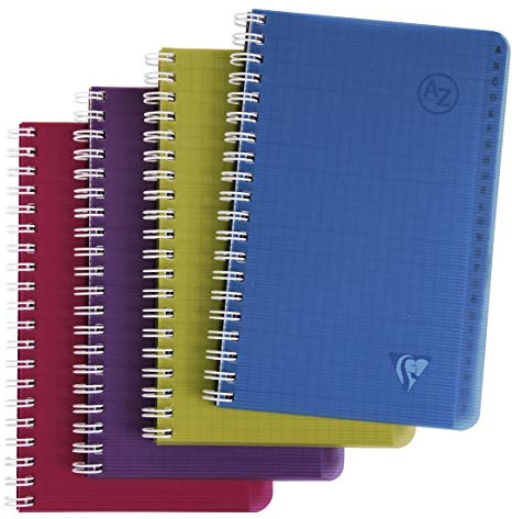 Clairefontaine 329235C - Packung mit 10 Kladden/Adressbuch Linicolor INTENSIVE, 11x17 cm, 50 Blatt 90g kariert, farbig sortiert, 1 Pack