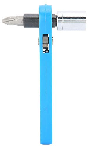 Vikye Ratschen-Steckschlüssel, 10 mm blaues Mini-Ratschenschlüssel-Werkzeug mit PH2-Schraubendreher-Bit-Kit, Schraubenschlüsselsatz zur Reparatur