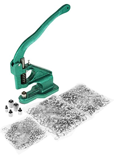 Ösenpresse Set mit 3 Matrizen, Handpresse Maschine, 1500 Ösen 6/10/12 mm, Nietenpresse für Leder Handwerk DIY