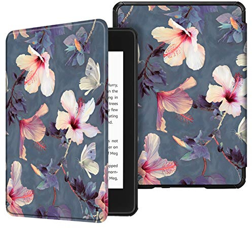 Fintie Hülle für 6 Kindle Paperwhite 10. Generation 2018 | (Modellnummer: PQ94WIF) Leichte Case mit Auto Sleep/Wake, Blühender Hibiskus