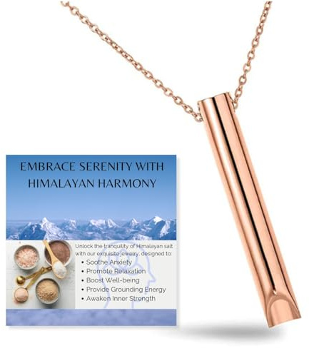 Halukakah Collar de Respiración Zen:Herramienta de Meditación y Alivio de Ansiedad para Relajación,Reducción del Estrés y Práctica de Respiración,Lujosa Sal del Himalaya Añadida,para Hombres y Mujeres