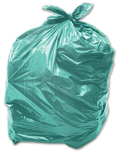 50 x Green 90L Medium-Duty (28 Micron / 112 Gauge) Alina Coloured Refuse Sack/Polythene Dustbin Liner/Plastic Bin Bag / 90 Litre Green Garbage Bag