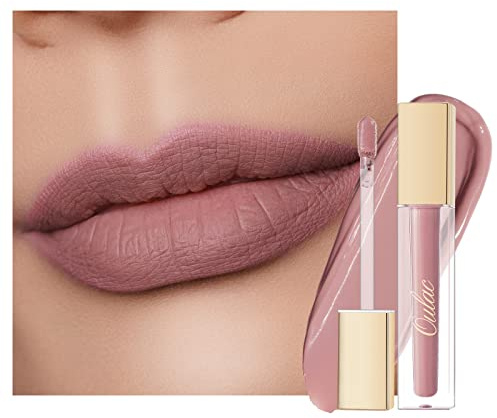 Oulac Matte Liquid Pink Lipstick for Women, Pink Nude Long Lasting Lip Stain, Waterproof Highly Pigmented Creamy Formula Lipstick with Vitamin E, Vegan, 4.5ml (M16)