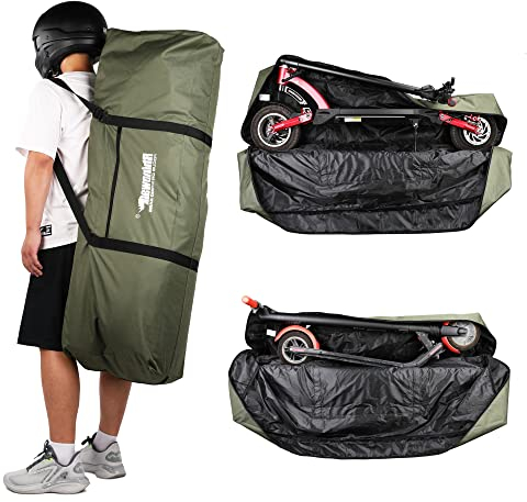UBORSE Borsa Monopattino Elettrico per Trasporto Impermeabile, Borsa Scooter da Viaggio Pieghevole Portatile in Tessuto Oxford per Xiaomi Mijia M365 Scooter Elettrico con Borsa Portaoggetti (Verde)