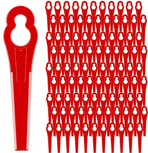 Pack of 100 grass trimmer replacement blades, 83 mm plastic grass trimmer blade, grass trimmer accessories replacement for Einhell battery grass trimmer trimmer