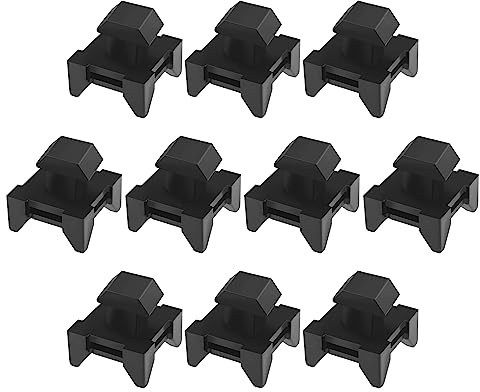 10 clip per scanalatura, supporto per cavo, supporti per clip di filo, adatti ai profili in alluminio da 9,5 mm, blocchi di installazione condotti di cavi neri, 15 x 9,5 mm